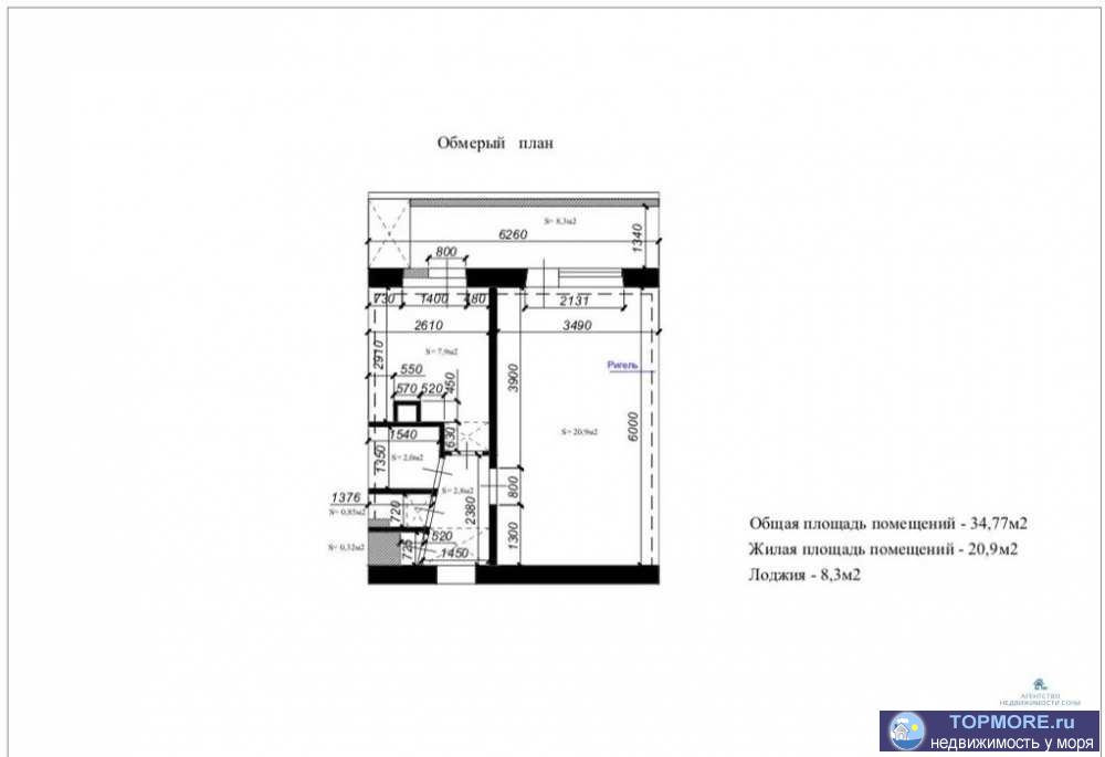 Продаётся однокомнатная квартира в центре Сочи, без ремонта. Выполнен полный демонтаж старого ремонта и сделан дизайн... - 2