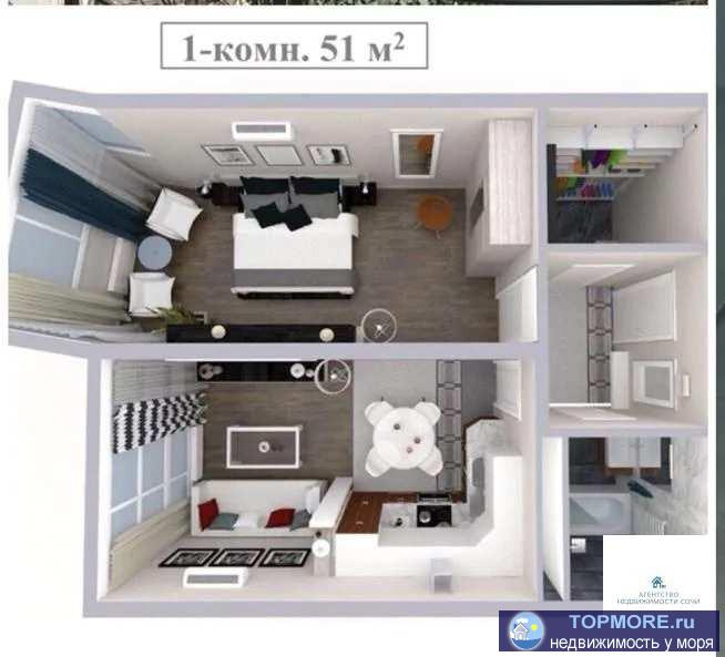 Продам лично квартиру в элитном комплексе Огни Сочи . Расположенную на 2 этаже с видом на зеленую территорию...