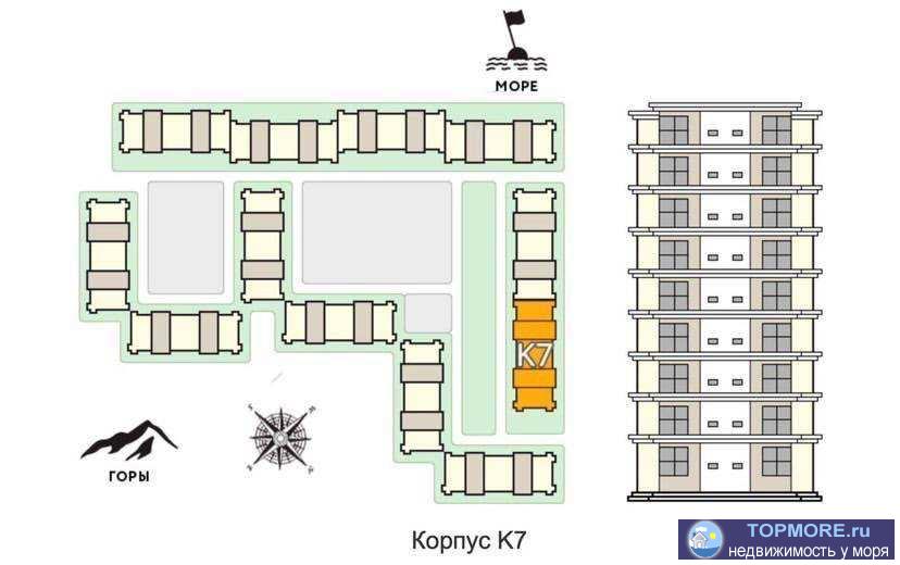 Квартира на продажу в современном комплексе жк Семейный. Дом построен по фз 214, статус квартира, паркинг, охраняемая... - 1