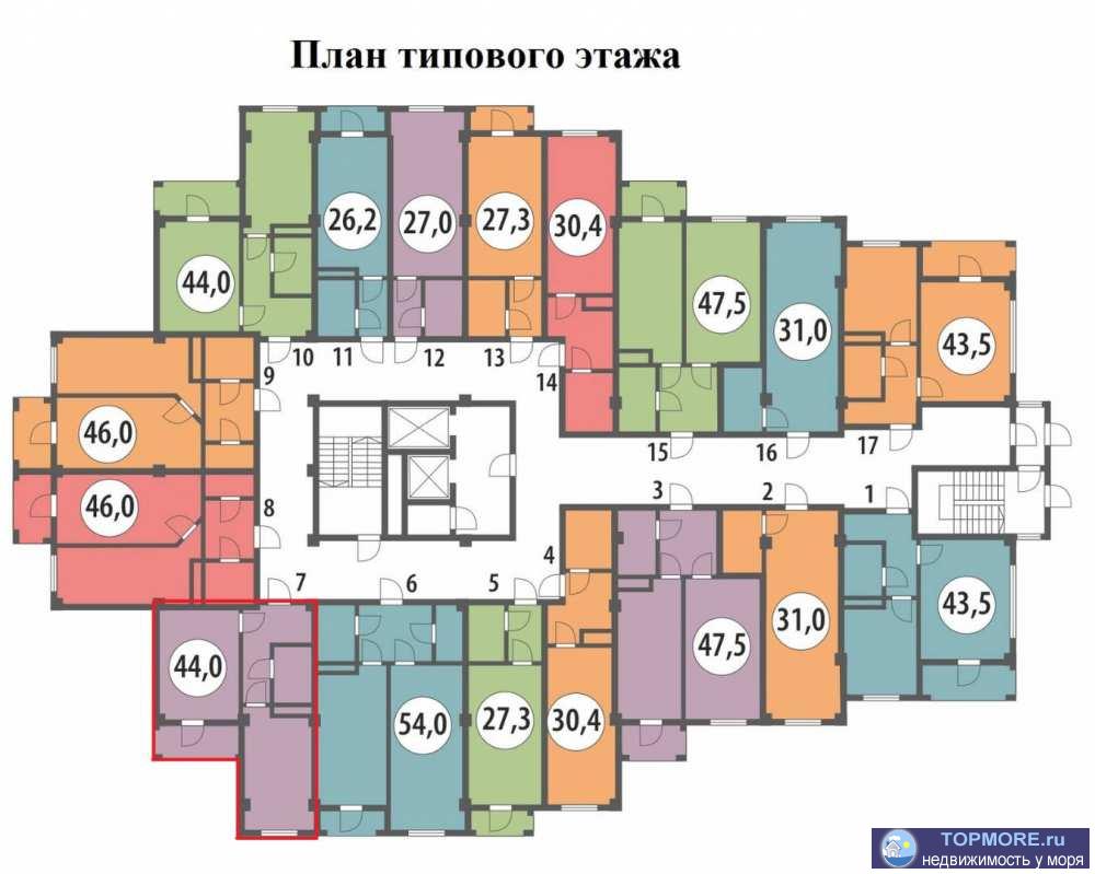 Продаётся 1-комнатная квартира без отделки в новом жилом доме комфорт-класса по ул. Вишнёвая, 5А (Центральный район...