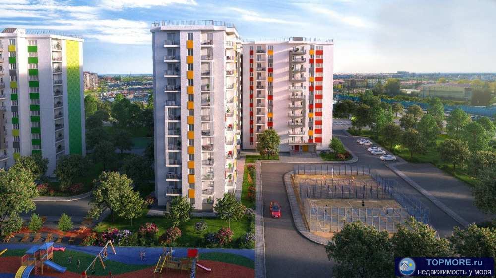 Светлая студия свободной планировки, в строящемся комплексе, расположенная в курортном городе Сочи рядом с...