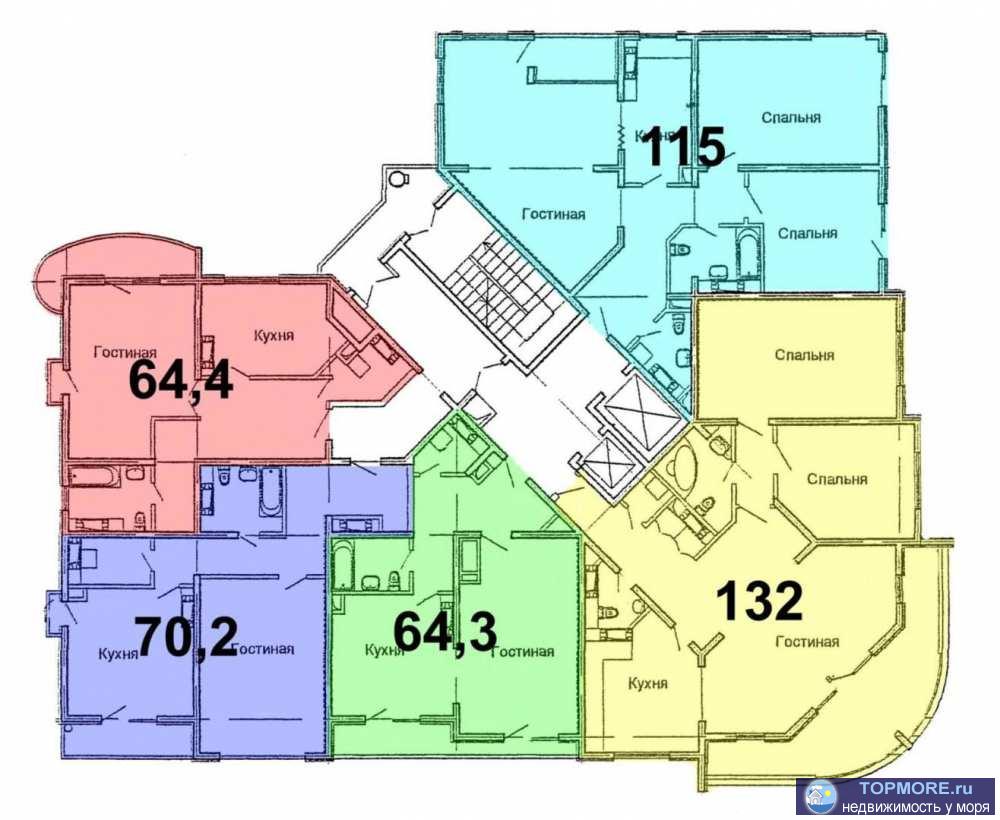 Самый центр Сочи.Садики, школы - в шаговой доступности.Рядом несколько крупных продуктовых магазинов.Мебель и техника... - 1