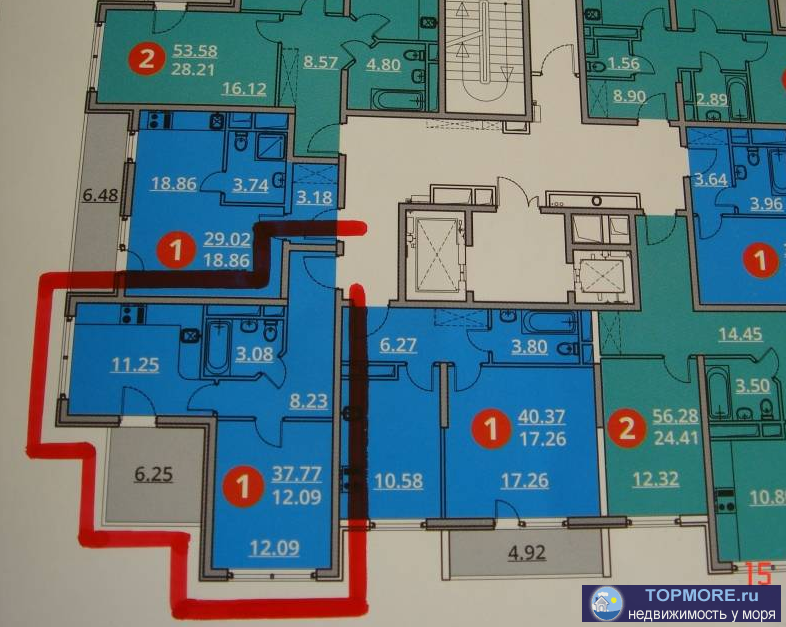 продаю 1-к.кв.Ф.З.-214,г.сочи,центральный район,ул.гранатная 7а,жк три капитана, 2 дом,введён В эксплуатацию...