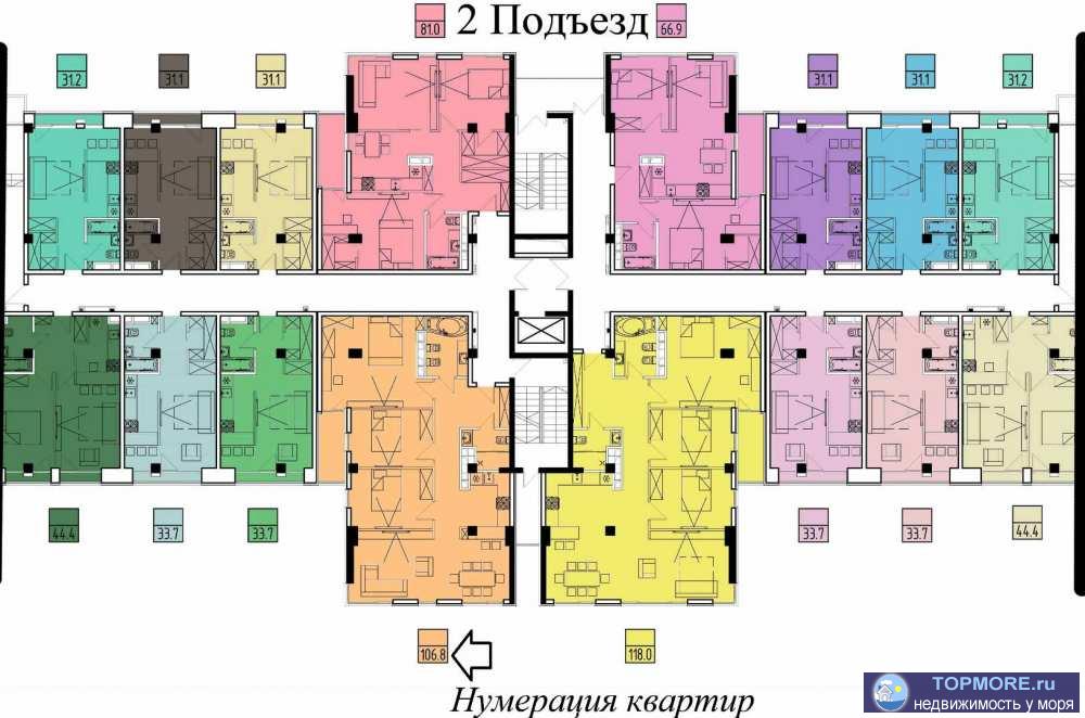 Лот № 128386. Апартаменты расположенаы в микрорайоне Приморье - один из самых экологически чистых и зеленых районов... - 2