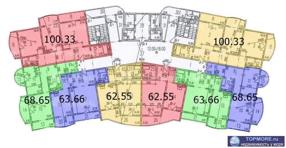 Продажа квартиры в Жилом комплексе Атаман. Общая площадь 68.5 м2. Квартира с черновой отделкой. 2 балкона , с каждого...