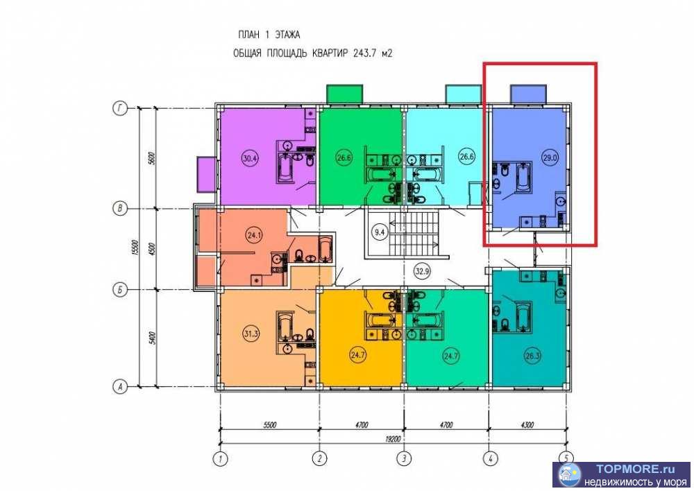 Уютная квартира в жилом комплексе!29 м2, 3 окна, 1 балкон, светлая, просторная, легко планируется в однокомнатную или... - 1