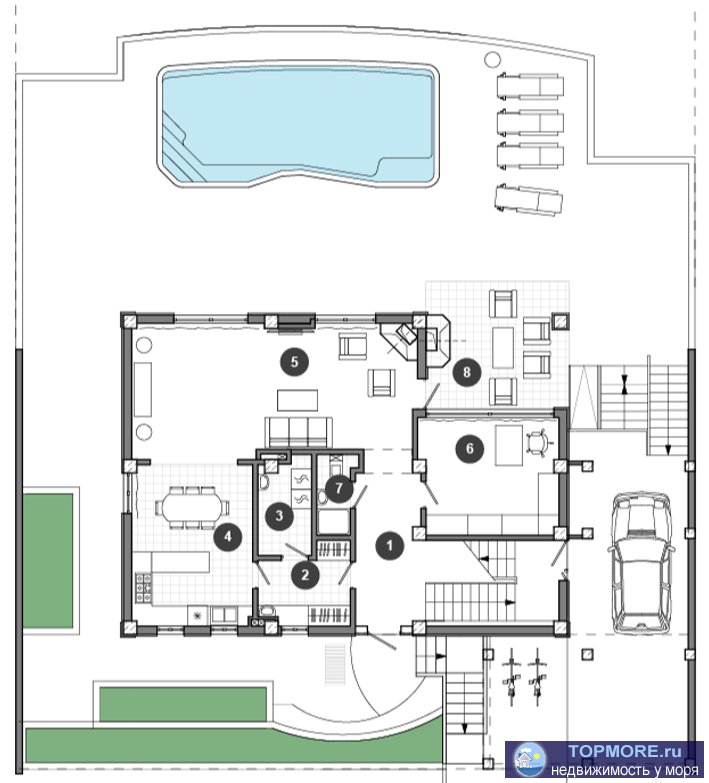 • Количество спален -3• Количество санузлов - 4• Натуральная кровля braas• Панорамное остекление и входная... - 1