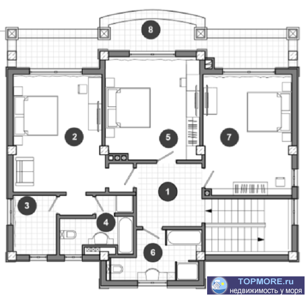• Количество спален -3• Количество санузлов - 4• Натуральная кровля braas• Панорамное остекление и входная... - 2