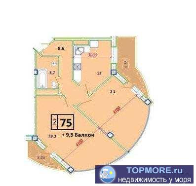 Продам двушку в жк Черноморский 2, 7 этаж. присутствует боковой вид на открытое море из комнаты, и прямой вид из... - 2