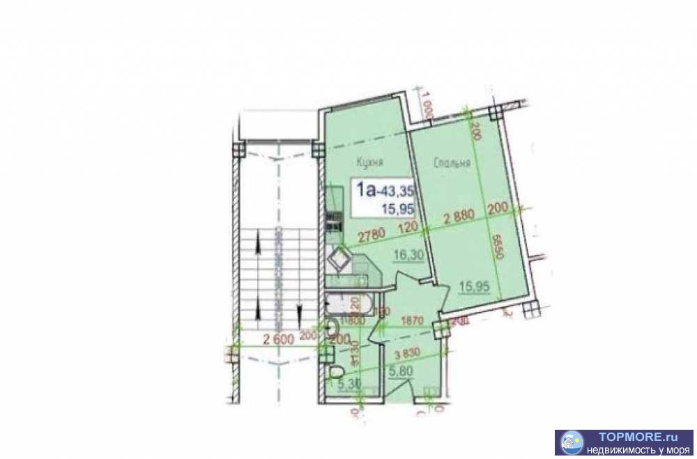 Продается 1 комнатная квартира в новом комплексе бизнес каласса. Окна данной квартиры выходят во двор. Высокое...