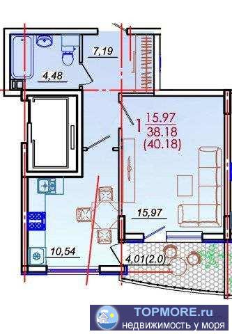 Срочная продажа. Цена от агенства!   Продается удобная однокомнатная квартира с видом на море в доме бизнес-класса....