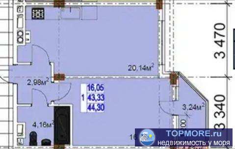 Квартира в новом доме. Жк 'Созвездие 2', литер2. Геленджик, улица Луначарского 4в.