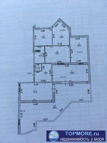 Продажа / Квартиры, Геленджик, Курзальная улица, 11 500 000 р. Продается большая четырехкомнатная квартира в центральной части города. Расстояние до моря (городской песчаный пляж)... - 1