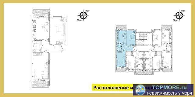 В Геленджике, по адресу пер. Больничный, в жк «Ривьера», выставлена на продажу 2-х комнатная квартира, на 2 этаже... - 1