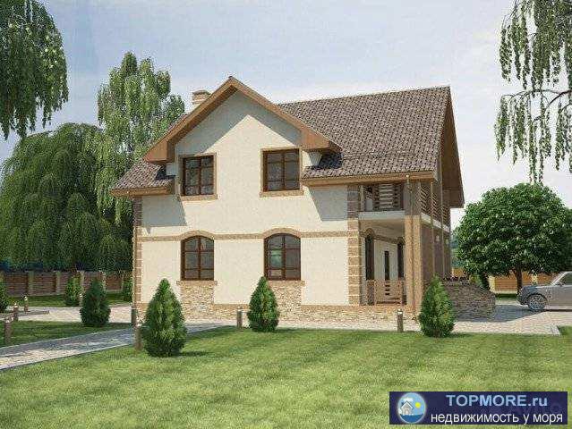 Уютный двухэтажный дом в районе курорта Геленджик. Светлый и теплый. Фундамент, стены блок, утеплитель и...