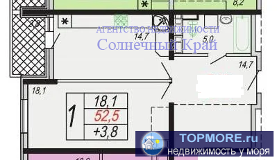 Продается 1-комнатная квартира  в Анапе. ЖК 'На Астраханской'. 55 кв.м.  Удачное расположение, центр города, в... - 1