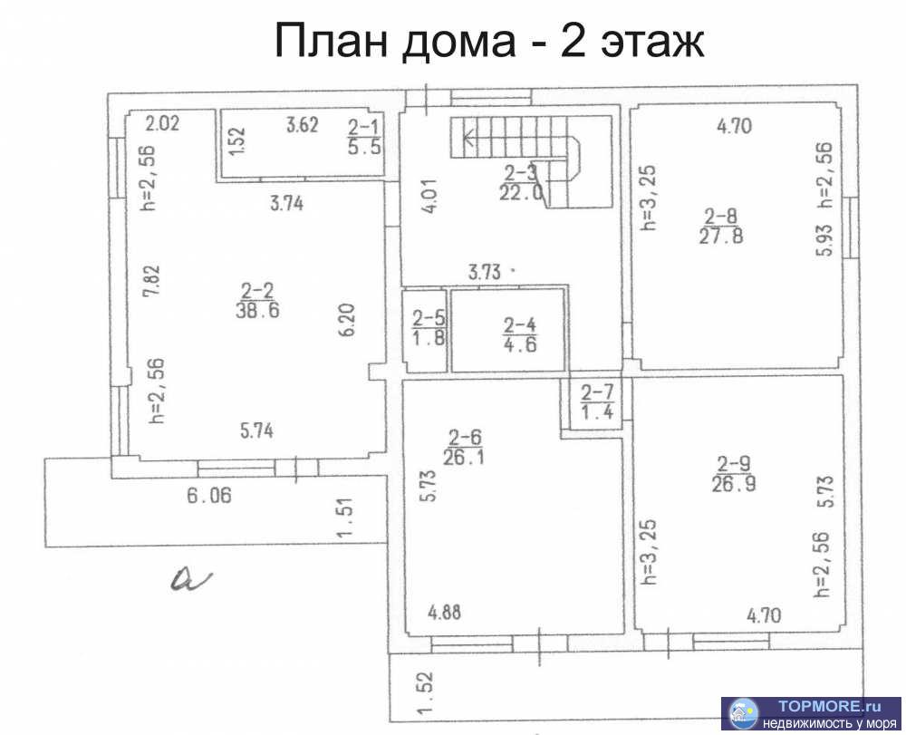 Продается видовой 2-х этажный дом 308 м2 на Южном Берегу Крыма в поселке Олива.   Дом расположен на высокой точке, на... - 61