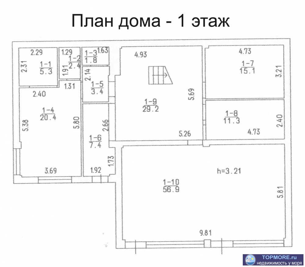 Продается видовой 2-х этажный дом 308 м2 на Южном Берегу Крыма в поселке Олива.   Дом расположен на высокой точке, на... - 62