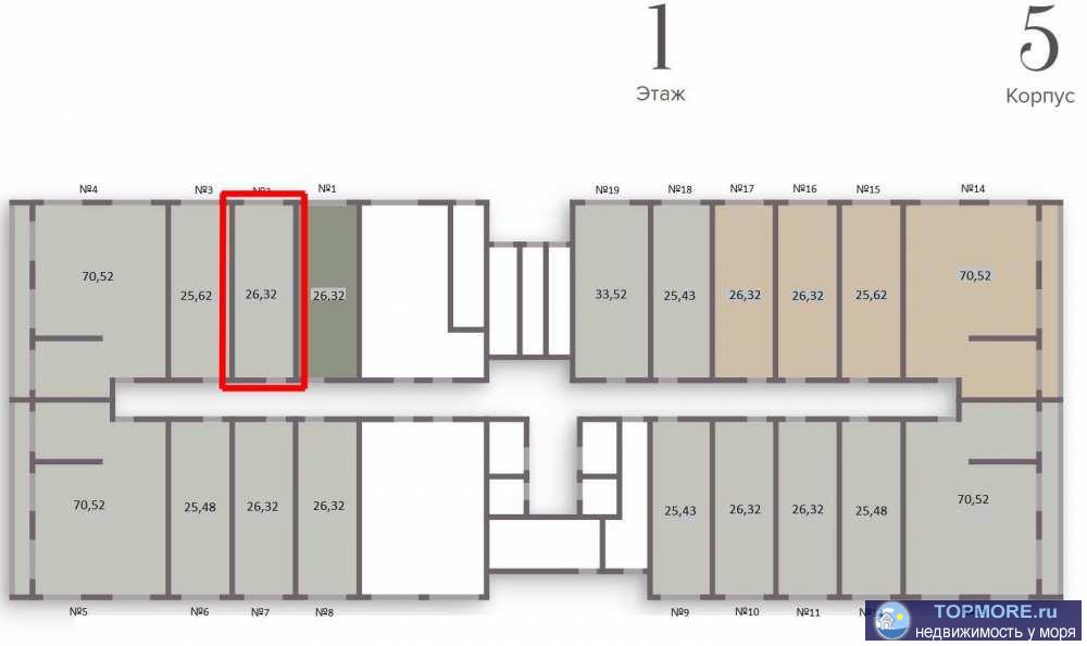 Квартира-студия с панорамным окном в комплексе бизнес-класса жк Аллея парк. Свободная планировка, вид на ул.... - 1