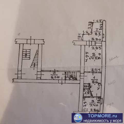 СРОЧНО! Продается однокомнатная квартира, 45 кв м, 1эт/3эт, в центре г Феодосия, ул Кирова, море- 350 м. Высокий... - 1