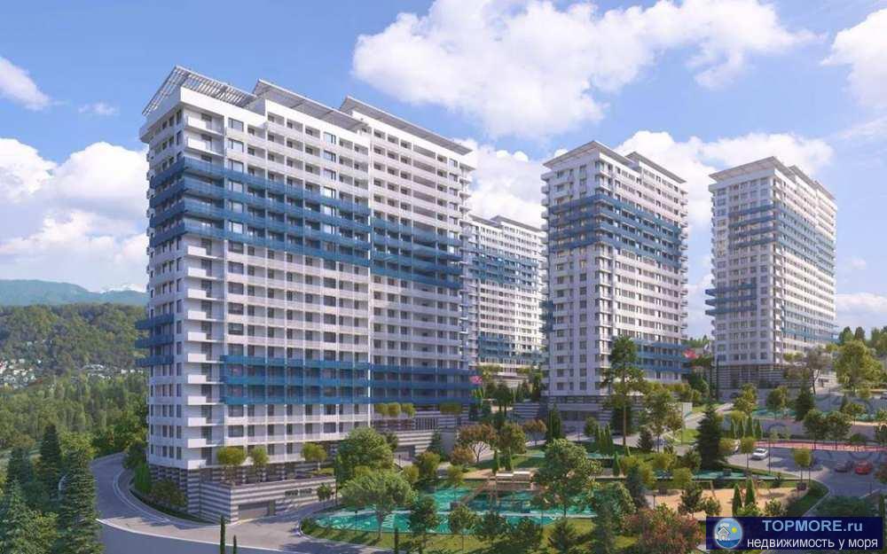 Продается двухкомнатная квартира в строящемся жилом комплексе бизнес-класса в микрорайоне Бытха г. Сочи. Второй этаж,... - 1