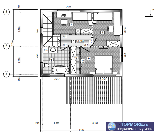             Дом в районе Хоста, с шикарным видом на море.Продается новый, 2х этажный дом. Заполнение: монолитный... - 2