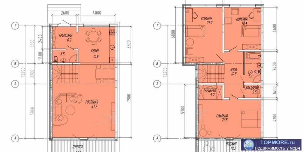  В продаже дом 193 кв.м. с живописным видом на город и море. Есть земельный участок 3 сотки. В доме 2 этажа: на 1-ом... - 2