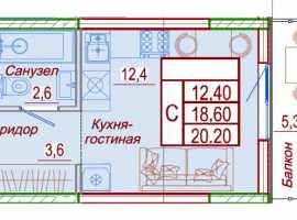 Квартира студия с ремонтом в новом  ЖК 