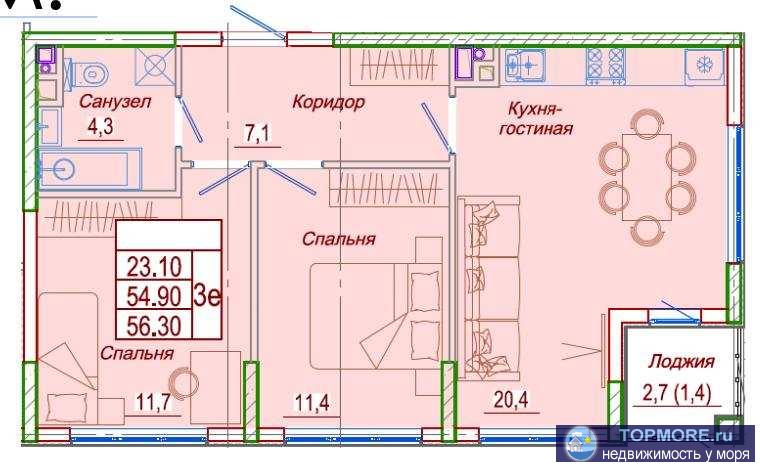 Осуществите свою мечту, купите квартиру на Черноморском побережье!  К продаже  предлагается квартира с ремонтом в...