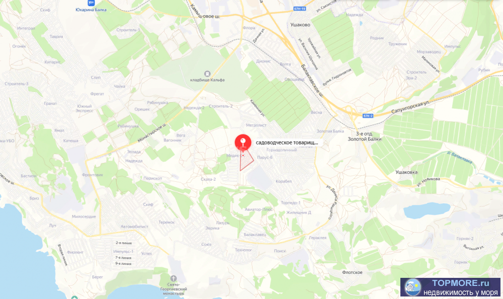 Продается участок 4 сот. СНТ Здоровье 89 Балаклавский район.(балка Бермана)Участок ровный, свет и вода по границе... - 1