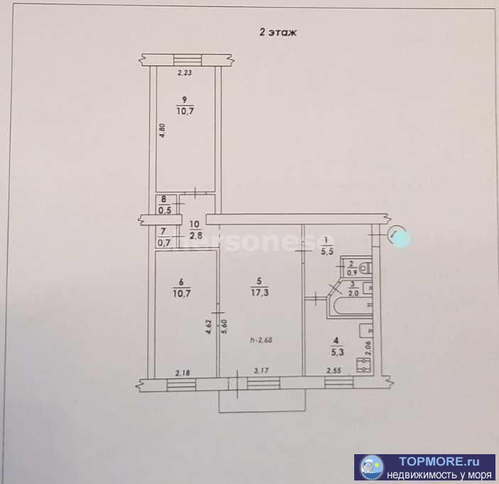  Продается доля (5/6) в трехкомнатной квартире  .  Квартира находится в престижном  районе , проспект Генерала... - 1