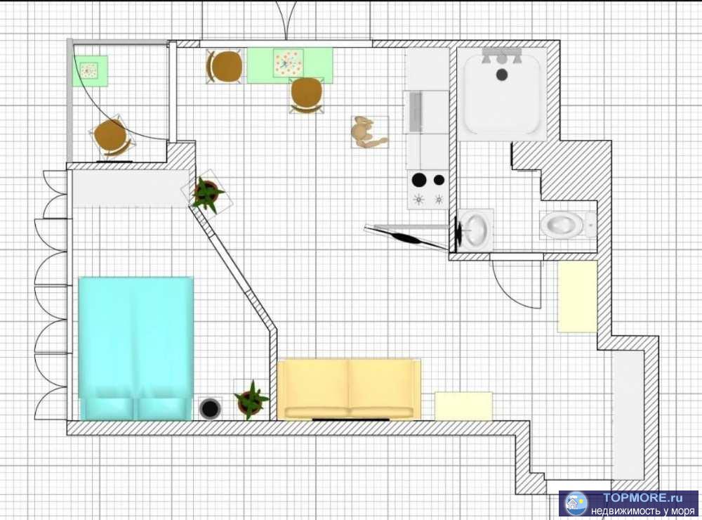 Лот № 155211. ●Продается евродвушка. С балкона и витражей комнат открывается шикарный панорамный вид на море и город,... - 2