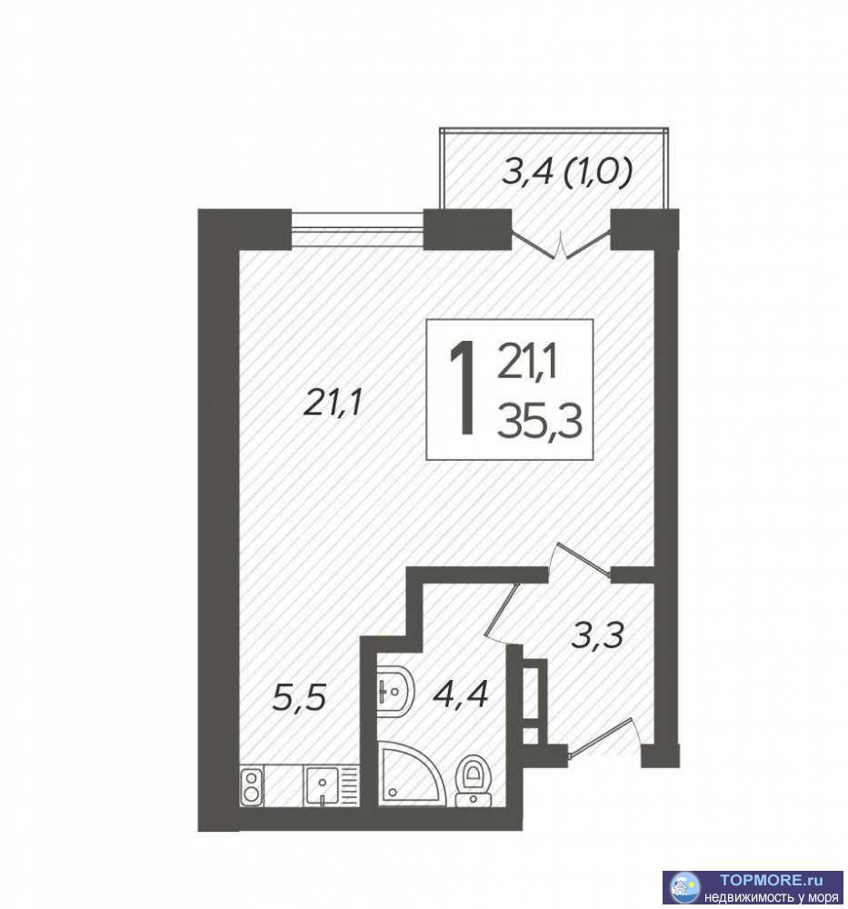 Лот № 156745. Квартира 1комнатная в 1 корпусе (лучший корпус и лучшее расположение и виды квартиры) жк Летний,...