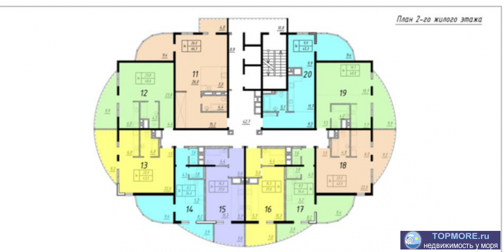 Квартира в новостройке на северном склоне Бытхе  Жк бизнес-класса  Статус квартира. Отделка черновая  Из окон... - 2