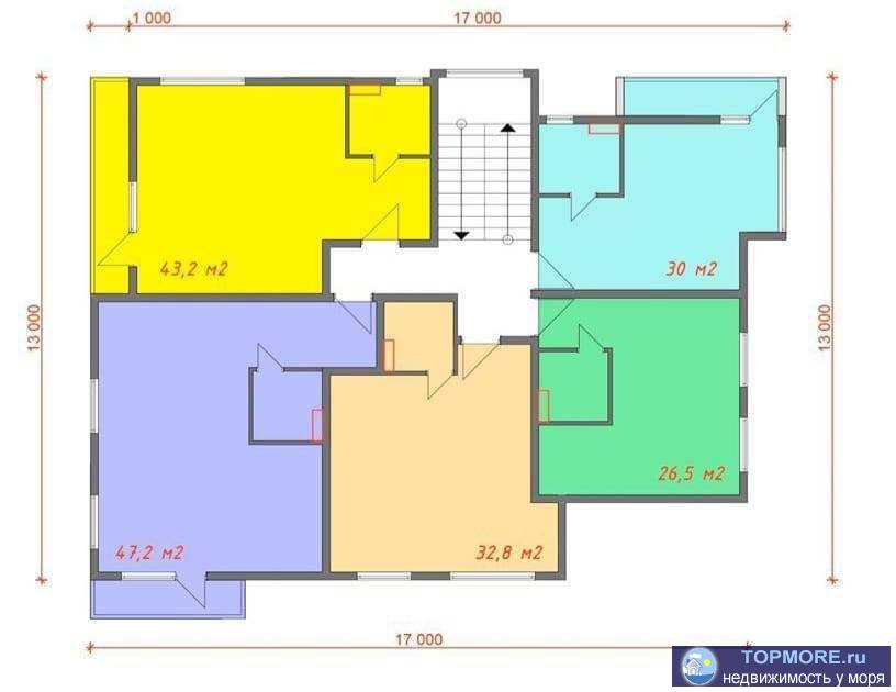 Лот № 162344. Продается 2-комнатная квартира в центре Сочи, район Лысая гора.  2-комнатная квартира общей площадью... - 2