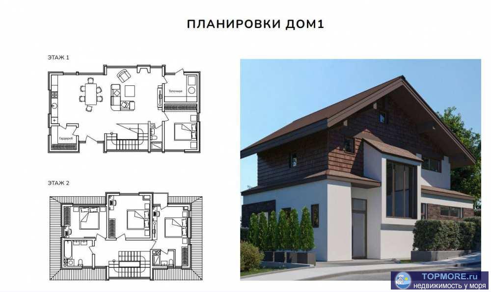 кп «Брусника» - это приватный комплекс в центре Красной поляны, состоящий из  7 домов в стиле Шале.Площади домов  от... - 1