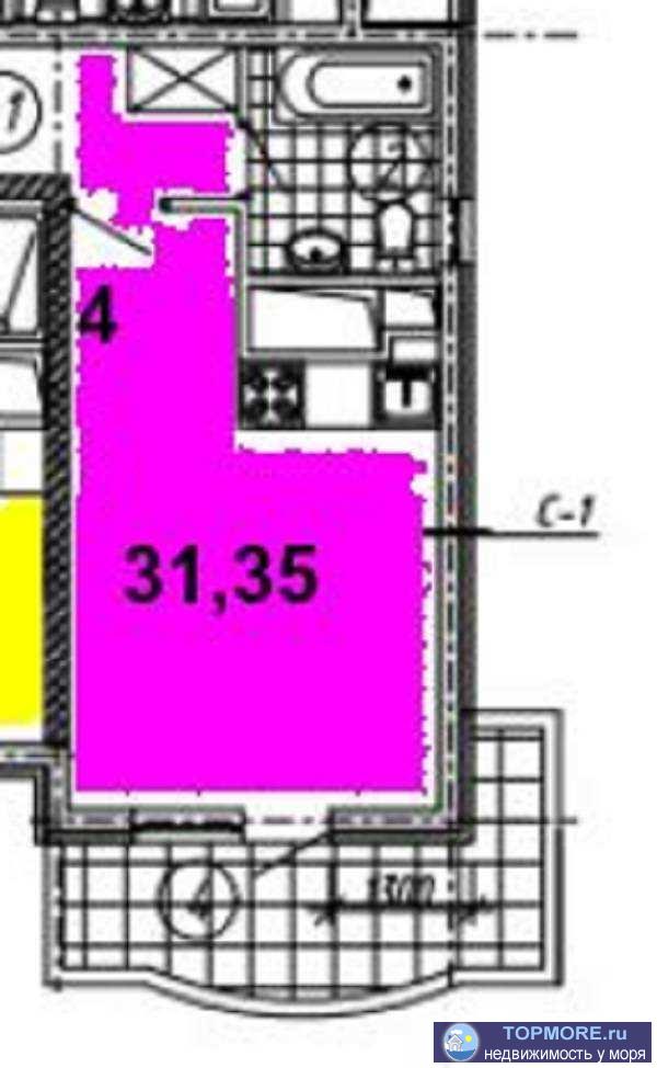 Лот № 165993. Продаю квартиру в Сочи площадью 32 м2 с балконом в доме бизнес-класса, расположенный в микрорайоне... - 1
