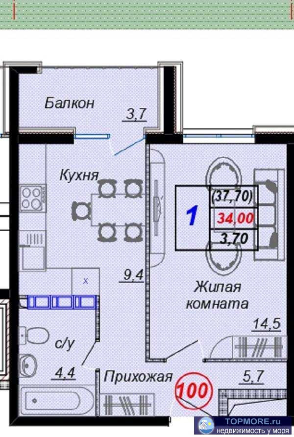 Лот № 166695. Продаю уютную квартиру с видом на чайные холмы в поселке Дагомыс г. Сочи. Жилой комплекс располагается... - 1