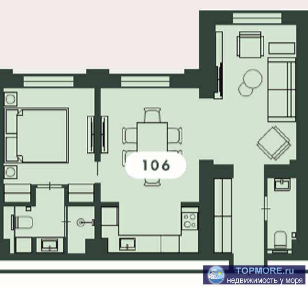 Лот № 167889. Продаю апартамент люкс-класса в центре города Сочи. Площадь - 52,4 м2, апартаменты с дизайнерским... - 1