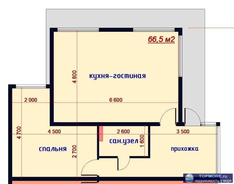 Лот № 168036. Продаю квартиру свободной планировки в клубном доме на 4 хозяина, в спальном микрорайоне города Сочи.... - 2