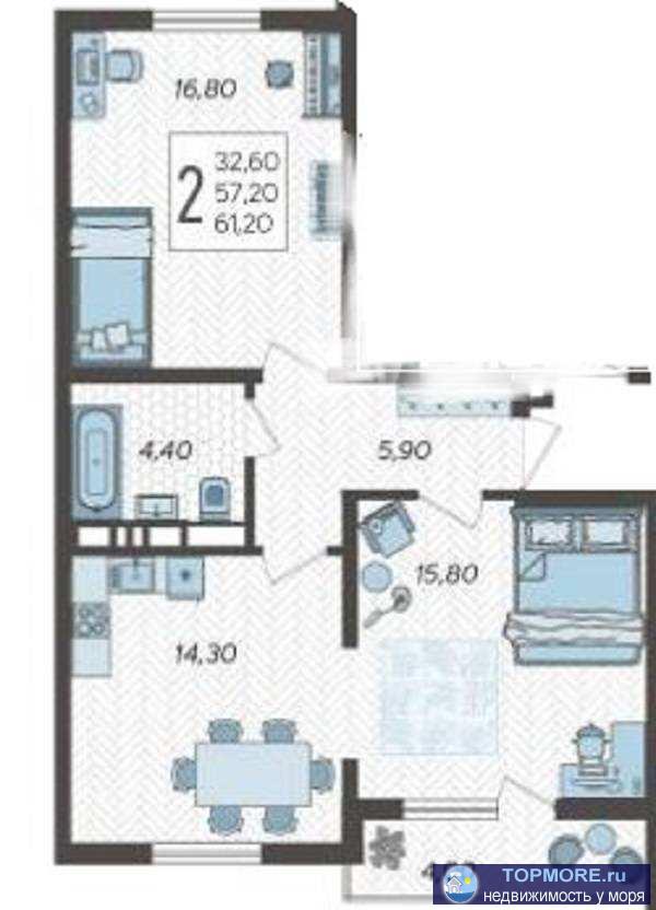 Лот № 170674. Продаю уютную квартиру в новостройке в прекрасном городе Сочи. Район Раздольное - это один из самых... - 1