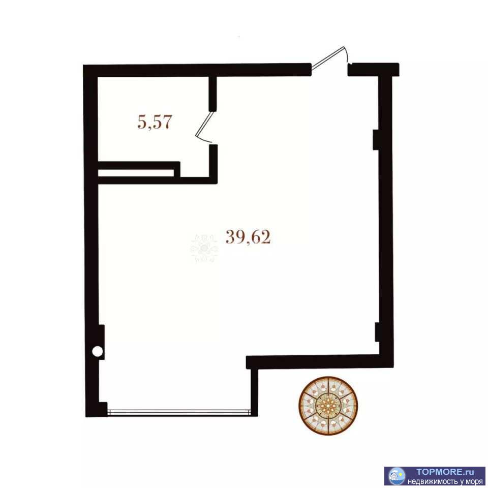 Продам 1 комнатные апартаменты-студия в  ЖК 'Уютный', 45,19 кв.м., 6 этаж 6 этажного дома, пер. Индустриальный 4,...