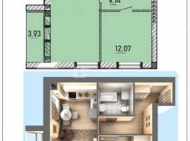 Продам 1-комнатную квартиру Европейской 
планировки, 50,34 кв.м.,...