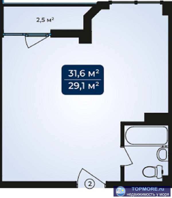 Лот № 172114. Продаю уютную квартира в современном жилом комплексе на Мамайке! Объект строится по Федеральному закону... - 1