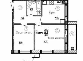 Продам 2-комнатную квартиру 48,13 кв.м., 5/5 
эт., ЖК Образцово,...