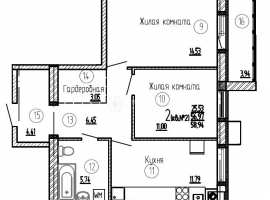 Продам 2 комнатную квартиру 58,97 кв.м., 4/5 
эт., ЖК Образцово,...