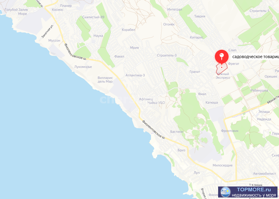 Продается участок 4 сот. в СНТ "Якорь", Гагаринский район, Фиолент.  Участок ровный, пустой, правильной,... - 1