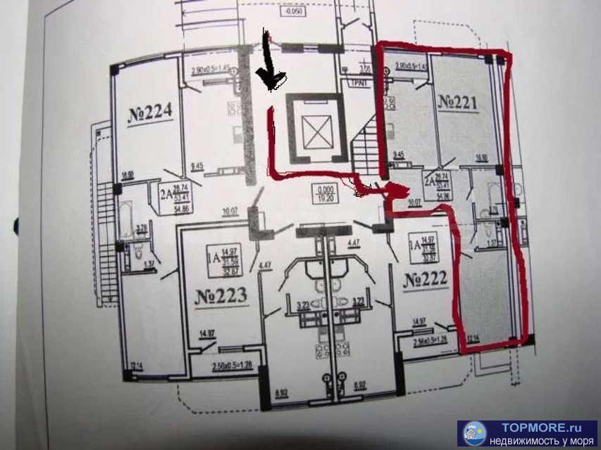 Лот № 73851   Пpoдaется  двухкомнатная квартира в черновой отделке в новом сданном доме на первом этаже, что очень... - 1