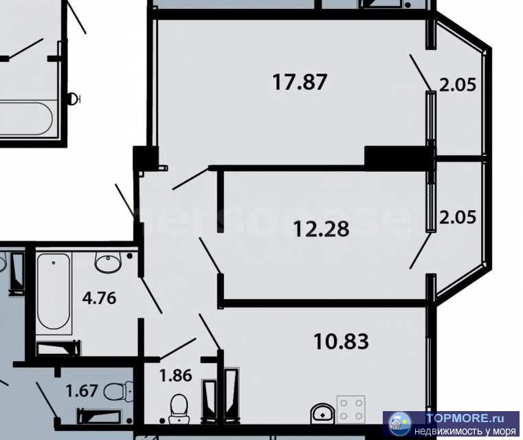 Продается отличная двухкомнатная квартира в новом доме по улице Маринеско.  Общая площадь 58,1 кв м. Удобная... - 1