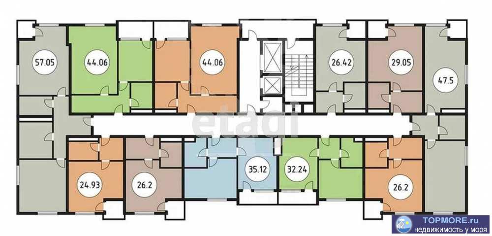 Лот № 178322. Продаю черновую квартиру без ремонтом в популярном микрорайоне Адлера. В квартиру заведены все... - 1